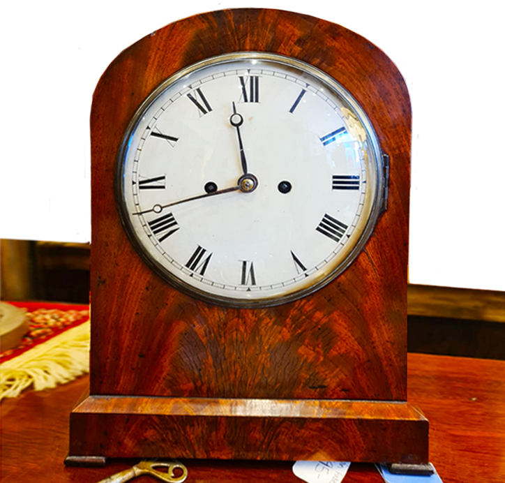 Antique Twin Fusee Mahogany Bracket Clock